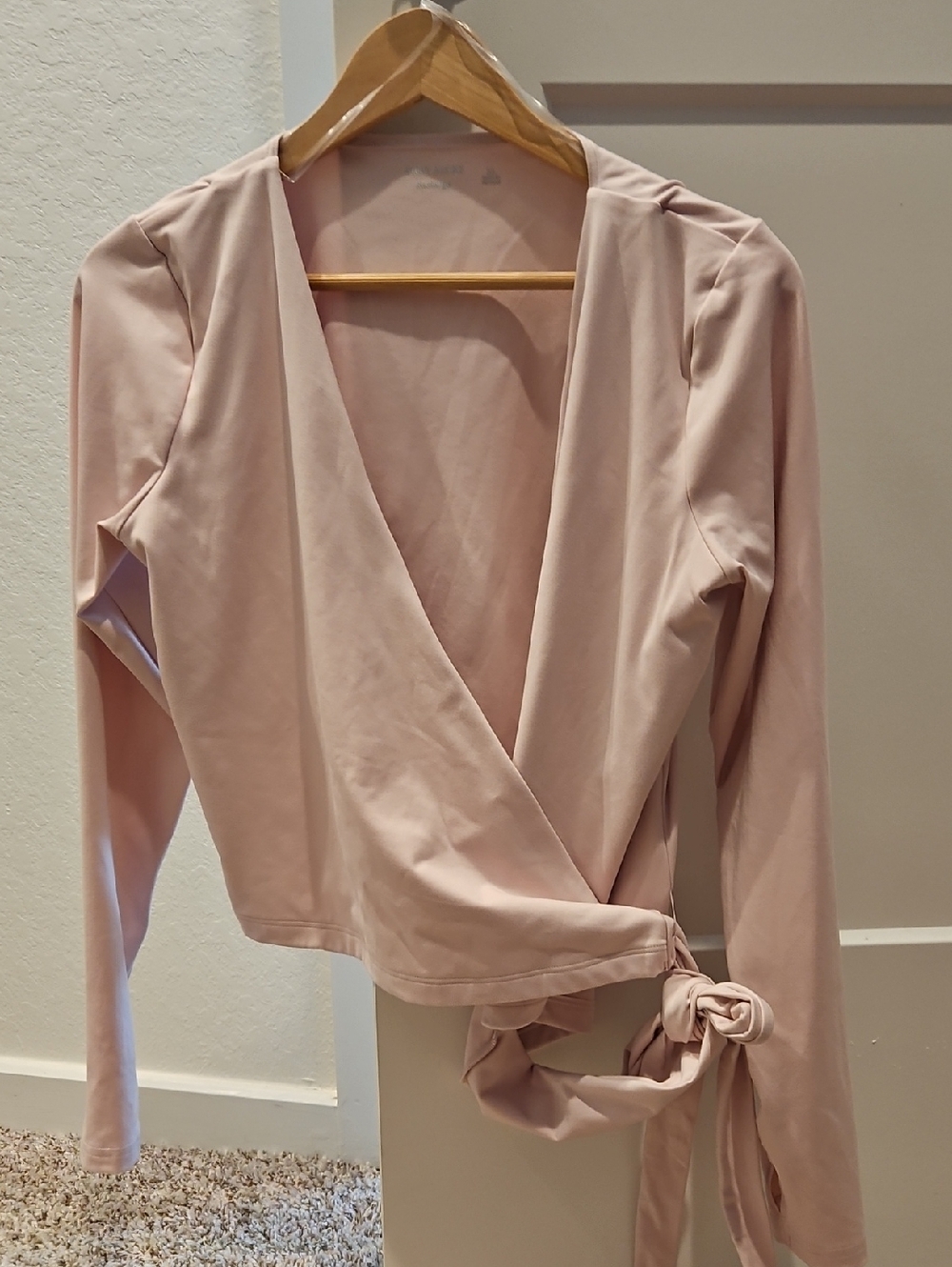 Hollister Blush Pink Wrap Tie Long Sleeve Top